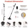 Cordless Electric Pole Saw & Mini Chainsaw & Grass Trimmer Kit 3-In-1 Adjustable Length 2Pcs 21V 1500Mah Batteries 4In 6In Chains Saw Blade 5Pcs