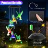 Solar Hummingbird Butterfly Dragonfly Wind Chimes 3Pack 7 Color Changing Wind Chime For Outside Waterproof Garden Yard Decor