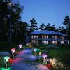 Outdoor Solar Diamond Led Lights 4Pcs 7-Color Changing Ip65 Waterproof Pathway Stake Decorative Lamp For Garden Patio Yard Walkway