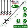 Heavy Duty Ground Auger Stakes 4 Pack 2.76In Wide Spiral Drill Bits Hole Digging Drill Shaft Farm Vegetable Flower Planting Gardening Planter Digger