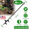 Heavy Duty Ground Auger Stakes 4 Pack 2.76In Wide Spiral Drill Bits Hole Digging Drill Shaft Farm Vegetable Flower Planting Gardening Planter Digger