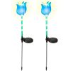 Solar Powered Tulip Garden Light Windmill Waterproof Landscape Stake Lamp Decorative Lawn Lights Garden Yard Driveway Walkway Patio