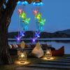 Solar Hummingbird Wind Chime With Aluminum Tubes 7 Color Changing Wind Chime For Outside Ip44 Waterproof Outdoor Garden Yard Decor