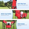 Camping Chair Lightweight Foldable Outdoor Chair With Cup Holder Detachable Sun Canopy Carrying Bag 330Lbs Max Load Backyard Garden Garages