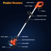 Cordless Grass Trimmer With Wheels 2Pcs 3.0Ah Batteries Rechargeable 3 Types Of Blades Head Angle Adjustable Lightweight