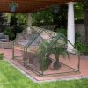 Portable Mini Greenhouse With Roll-Up Zipper Doors Waterproof Uv-Resistant Pvc Cover Hot House For Indoor Outdoor Garden Patio Backyard 70.86*33.46*37