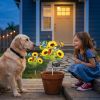 Solar Sunflower Lights Outdoor Waterproof Warm White Lights With 2 Lighting Modes Ip44 Decorative Solar Flower Lights For Yard Patio Porch Garden