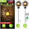 Solar Powered Sun Stake Lamp Ip54 Waterproof Decorative Lamp Crackle Glass Globe Stake Lights For Garden Lawn Yard Driveway