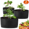 Plant Grow Bags 3 Pack Planter Bags Breathable Planting Fabric Pots 15 Gal Potato Vegetable