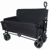 Folding Wagon Cart With Bench Seat 3-In-1 Includes 1 Ice Pack, 500Lbs Heavy-Duty Utility Wagon, 180L Capacity All-Terrain Wheels
