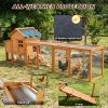 Large Chicken Coop With Run Nest Box And Removable Tray, Hen House For 4-6 Chickens, Outdoor Weatherproof