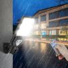 Solar Wall Light Outdoor 9 Cob Beads Pir Motion Sensor Remote Control Wireless Lamps Ip45 Waterproof Lighting For Garage Front Door Garden Pathway