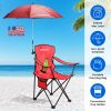 Camping Chair Lightweight Foldable Outdoor Chair With Cup Holder Detachable Sun Canopy Carrying Bag 330Lbs Max Load Backyard Garden Garages
