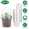 Plant Nursery / Pet Flower Seed Starting Pots 30Pcs Container With Dome With Drainage Holes