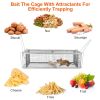 Dual Door Rat Trap Cage Humane Live Rodent Dense Mesh Trap Cage Zinc Electroplating Mice Mouse Control Bait Catch With 2 Detachable U Shaped Rod