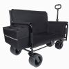Folding Wagon Cart With Bench Seat 3-In-1 Includes 1 Ice Pack, 500Lbs Heavy-Duty Utility Wagon, 180L Capacity All-Terrain Wheels