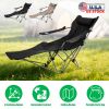 Reclining Camping Chair With Footrest 4-Position Adjustable Outdoor Folding Chair Heavy Duty Portable Camping Lounge Chair With Headrest Cup Holder