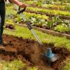 Battery Powered Tiller 800W 21V Cultivator 3.0Ah With 8.66" Width 6.69" Depth Manganese Steel Tines For Soil Cultivation Weeding Garden Lawn