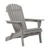 Outdoor Folding Hemlock Wood Adirondack Chairs With Pre-Assembled Backrest 2pcs 220 Lbs Capacity Patio Chairs Garden Backyard Porch Deck Fire