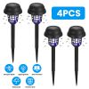 Solar Powered Mosquito Zapper Outdoor Insect Killer 4 Pack Waterproof Bug Zapper With Uv Light White Light For Yard Garden Farm Garage
