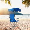 Foldable Canopy Chair Sun Protection 330Lbs Load Folding Seat Cup Holder Camping Backyard Gardening Poolside Travel Picnic
