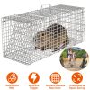 Humane Live Animal Catch Release Cage Collapsible Galvanized Wire For Cats Rodents Raccoons Beavers Groundhogs Foxes Armadillos