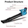 Cordless Leaf Blower 93Mph 431Cfm Battery Powered Leaf Blower 6 Variable Speeds 2 Rechargeable Batteries Yard Garden Garage driveway