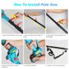 2-In-1 Cordless Pole Saw Mini Chainsaw with Extension Pole 21V Battery 8” Electric Brushless Pole Chainsaw With Auto Oiler Safety Switch 6.4Lbs