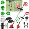 Cordless Grass Trimmer Rechargeable Weed Cutter With 2 Alloy Saw Blades 2 Alloy Blades 10 Plastic Blades 2 Rechargeable Batteries