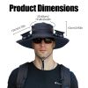 Outdoor Wide Brim Sun Hat With 2 Rechargeable Fans Solar Powered 3 Wind Speeds Upf50+ Breathable Waterproof Nylon Mesh Hat For Gardening Yard Work