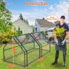 Portable Mini Greenhouse With Roll-Up Zipper Doors Waterproof Uv-Resistant Pvc Cover Hot House For Indoor Outdoor Garden Patio Backyard 70.86*33.46*37