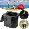 Portable Foldable Emergency Toilet Porta Potty For Car Travel Camping Boating Hiking Emergencies Outside Cleanable with Lid Carry Bag Garbage Bags