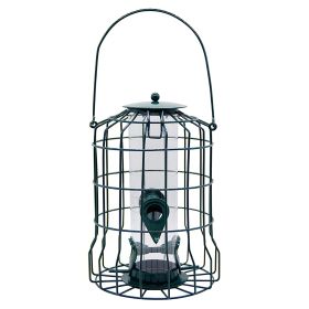 Outdoor Wild Bird Feeder Squirrel-Proof Chew-Proof Metal Hanging Seed Feeder With 4 Feeding Ports For Small Songbirds