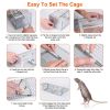 Dual Door Rat Trap Cage Humane Live Rodent Dense Mesh Trap Cage Zinc Electroplating Mice Mouse Control Bait Catch With 2 Detachable U Shaped Rod