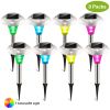 Solar Garden Lights Waterproof Outdoor 8Pcs Pathway Lights Color Changing Landscape Lamps 10Hrs Lawn Lighting Yard Driveway Walkway Garden