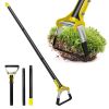 Adjustable SS Garden Hoe 46.06In Handheld Stirrup Hula Hoe Scuffle Loop Hoe Gardening Rake Weeding Loosening Soil