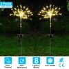 Solar Powered Starburst / Firework Lights 240 Led Garden Path Decor Lights 2Pcs