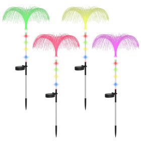 Solar Powered Jellyfish Lights 4Pcs Ip44 Waterproof Decorative Outdoor Lamps 7 Color Changing Night Light