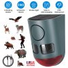 Ultrasonic Solar Motion Activated Animal Repeller 3-In-1 with Ultrasonic Sound Alarm Strobe Light 4 Modes Ip55 Waterproof to remove Varmints