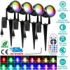 Color Changing Stake Landscape Lights 4Pcs Ip65 Waterproof Led with Remote Control 16 Color Dynamic Lights Lawn, Backyard, Pathway, and Garden
