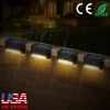 Solar Powered Led Outdoor Lights Ip55 Waterproof Dusk To Dawn Sensor Fence Lamps For Stairs Yard Railing Gardening