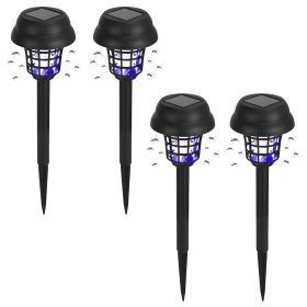 Solar Powered Mosquito Zapper Outdoor Insect Killer 4 Pack Waterproof Bug Zapper With Uv Light White Light For Yard Garden Farm Garage