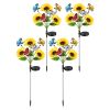 Solar Sunflower Lights Outdoor Waterproof Warm White Lights With 2 Lighting Modes Ip44 Decorative Solar Flower Lights For Yard Patio Porch Garden