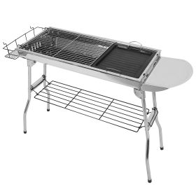 Foldable Bbq Grill Portable Charcoal Barbeque Grill Stainless Steel Bbq Grill For Picnic Camping Backyard Cooking
