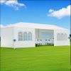 Outdoor Waterproof Canopy Gazebo Patio Party Tent With 6 Window Sidewalls 30′L × 10′W × 8.2′H , 2 Zipper Walls For Wedding, Backyard Event & Temporary