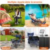 Foldable Camping Chair 330Lbs Ld Heavy Duty Steel Lawn Chair Collapsible Chair With Reclining Backrest Angle Cup Holder Pillow Side Pocket Carry Bag