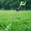 Cordless Rechargeable Grass Trimmer Weed Cutter 21V 300W 18000M/Min 2 Stainless Steel Blades 10 Plastic Blades Garden Lawn Fence