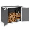 Resin Outdoor Horizontal Storage Shed With Hydraulic Lid & Ramp Lockable Cabinet 4.6X2.4 Ft Garden Tools Firewood Outdoor Supplies & Pet Products