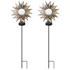 Solar Powered Sun Stake Lamp Ip54 Waterproof Decorative Lamp Crackle Glass Globe Stake Lights For Garden Lawn Yard Driveway
