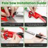 2-In-1 Pole Saw & Fruit Picker With 1.3-13Ft Extendable Stainless Steel Pole Manual Tree Pruner With 65Mn Steel Blade Storage Basket Bag